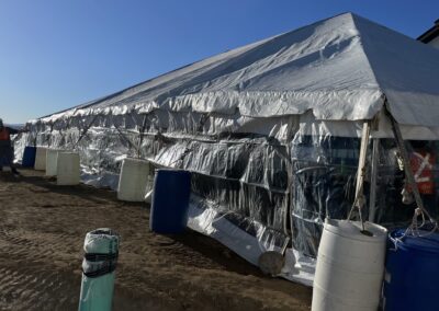 Construction warming tent rental from Wright Group Event Services