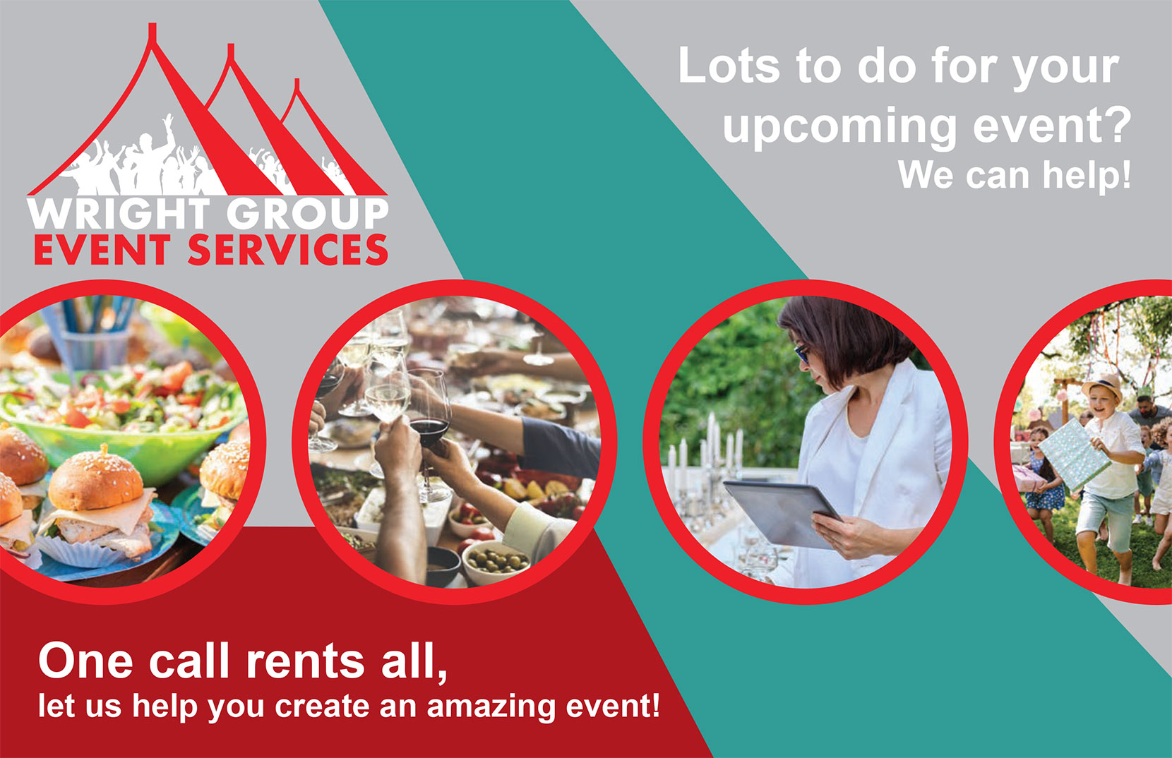 Lots to do for your upcoming event? We can help! Once call rents all, let us help you create an amazing event!