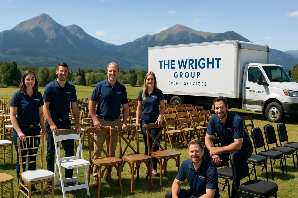 The Wright Group's professional team and diverse, high-quality chair rental inventory in Colorado.