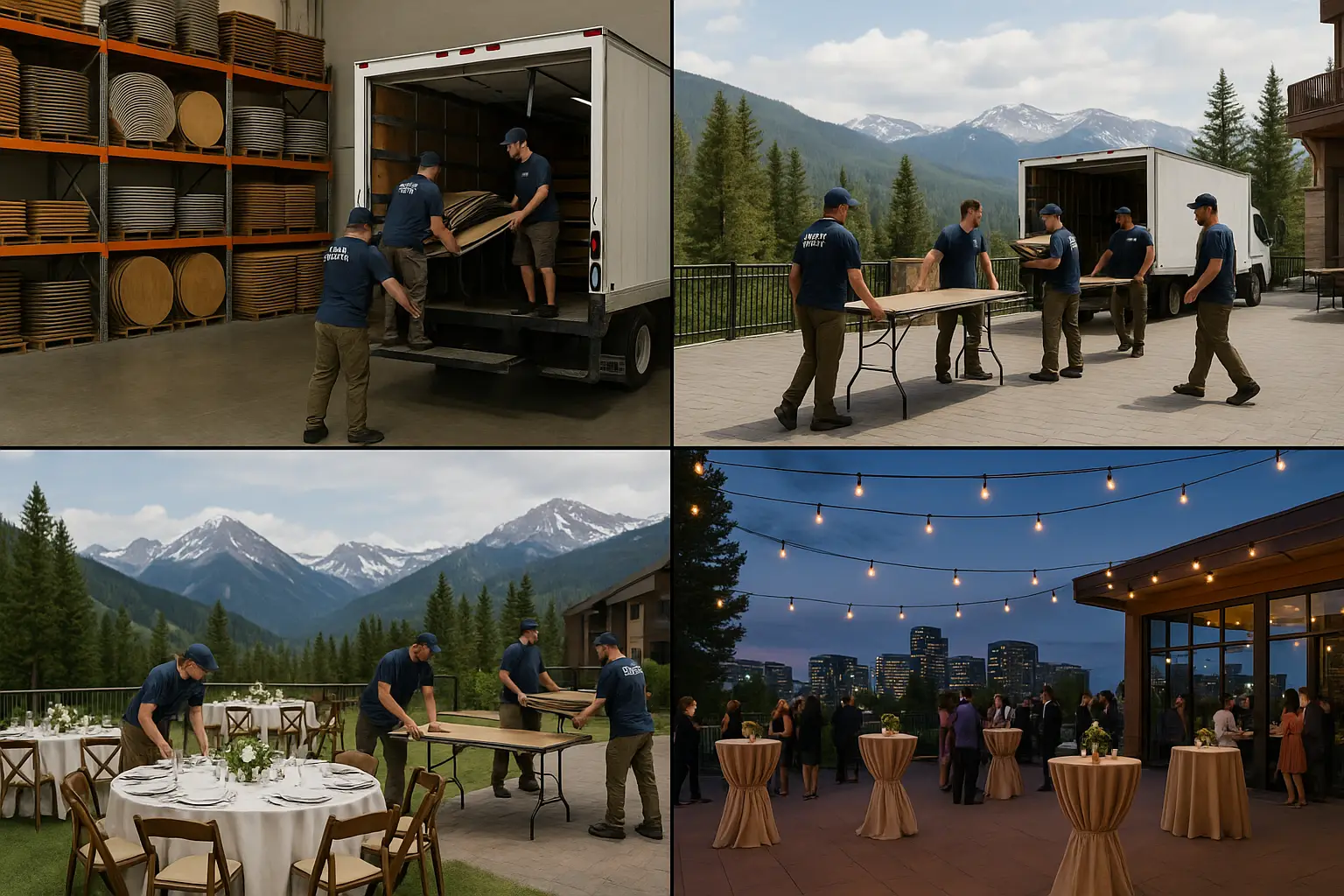 The Wright Group's professional team and diverse inventory of quality table rentals in Colorado