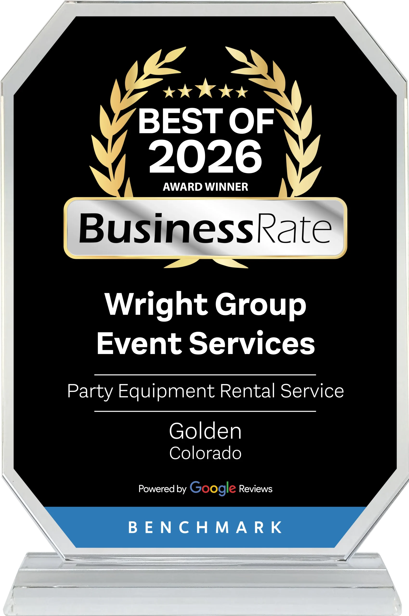 Wright Group Event Services Crystal Award